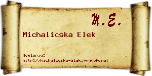 Michalicska Elek névjegykártya